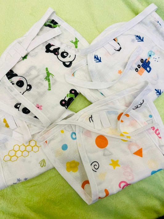 Muslin Langots - Set of 2 | Organic Muslin Cotton | Knot-Tie |  With Thin Pad