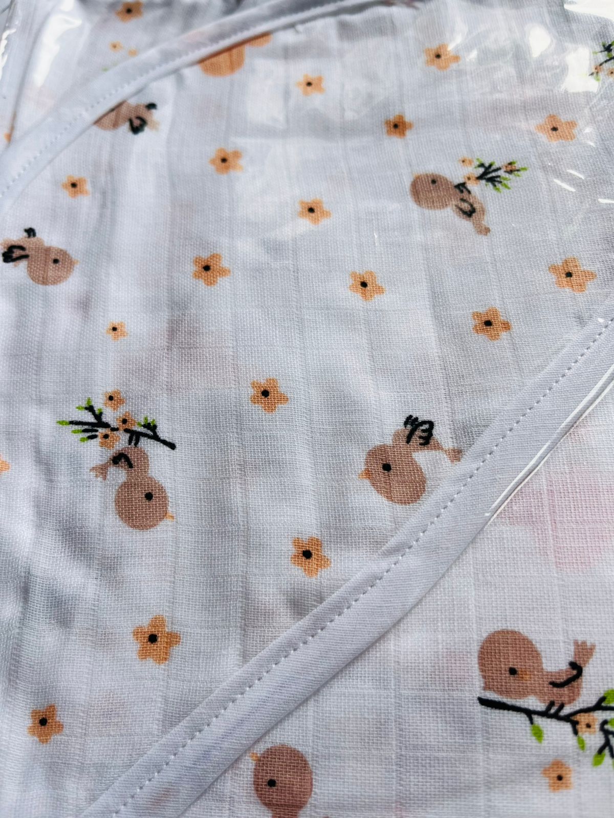 Muslin Hooded Baby Blanket/Towel | Organic | Pure Muslin | White, Assorted Designs