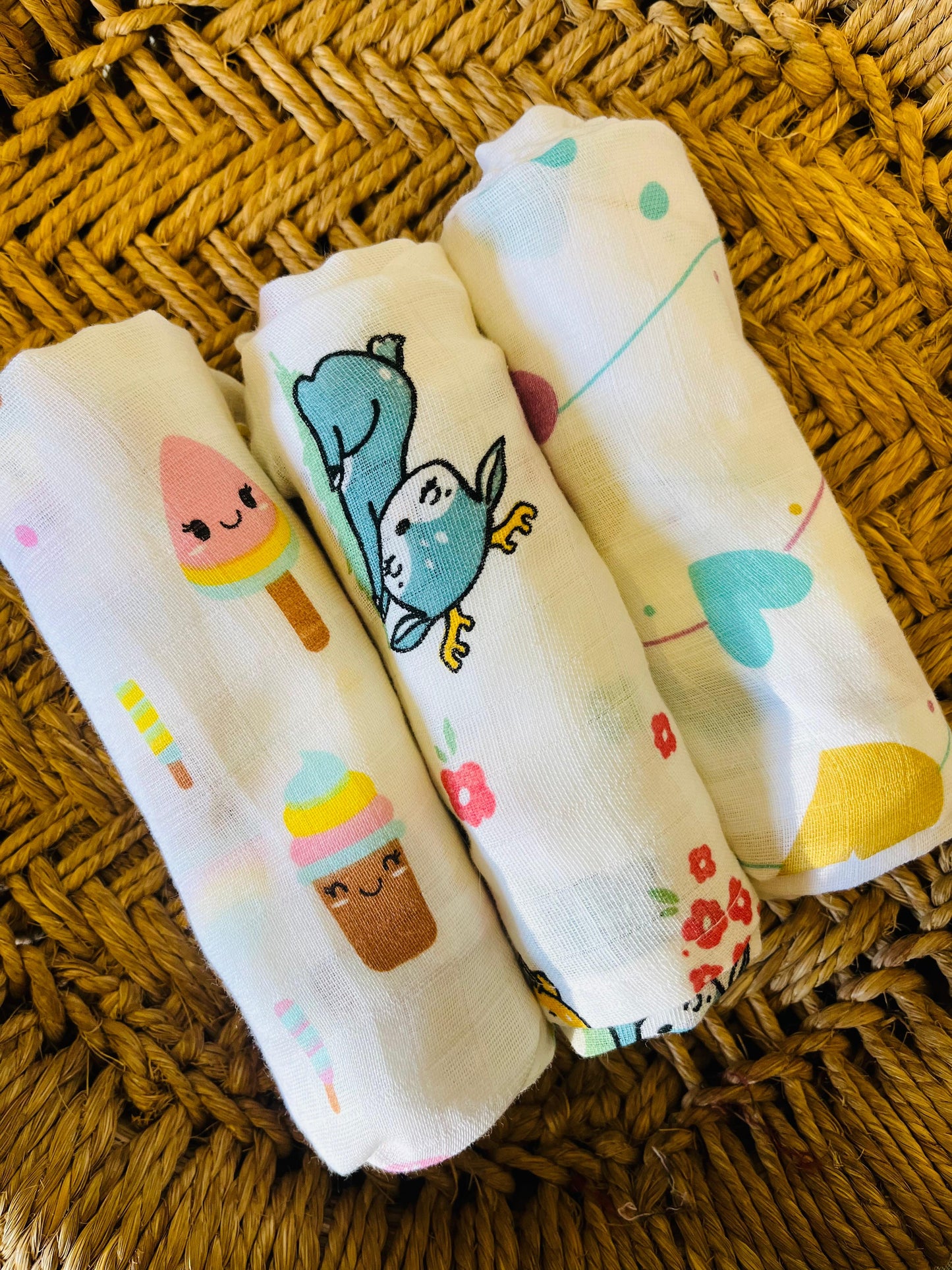 Organic Muslin Cotton Baby Towel | Set of 6  - 90 x 45 Cms