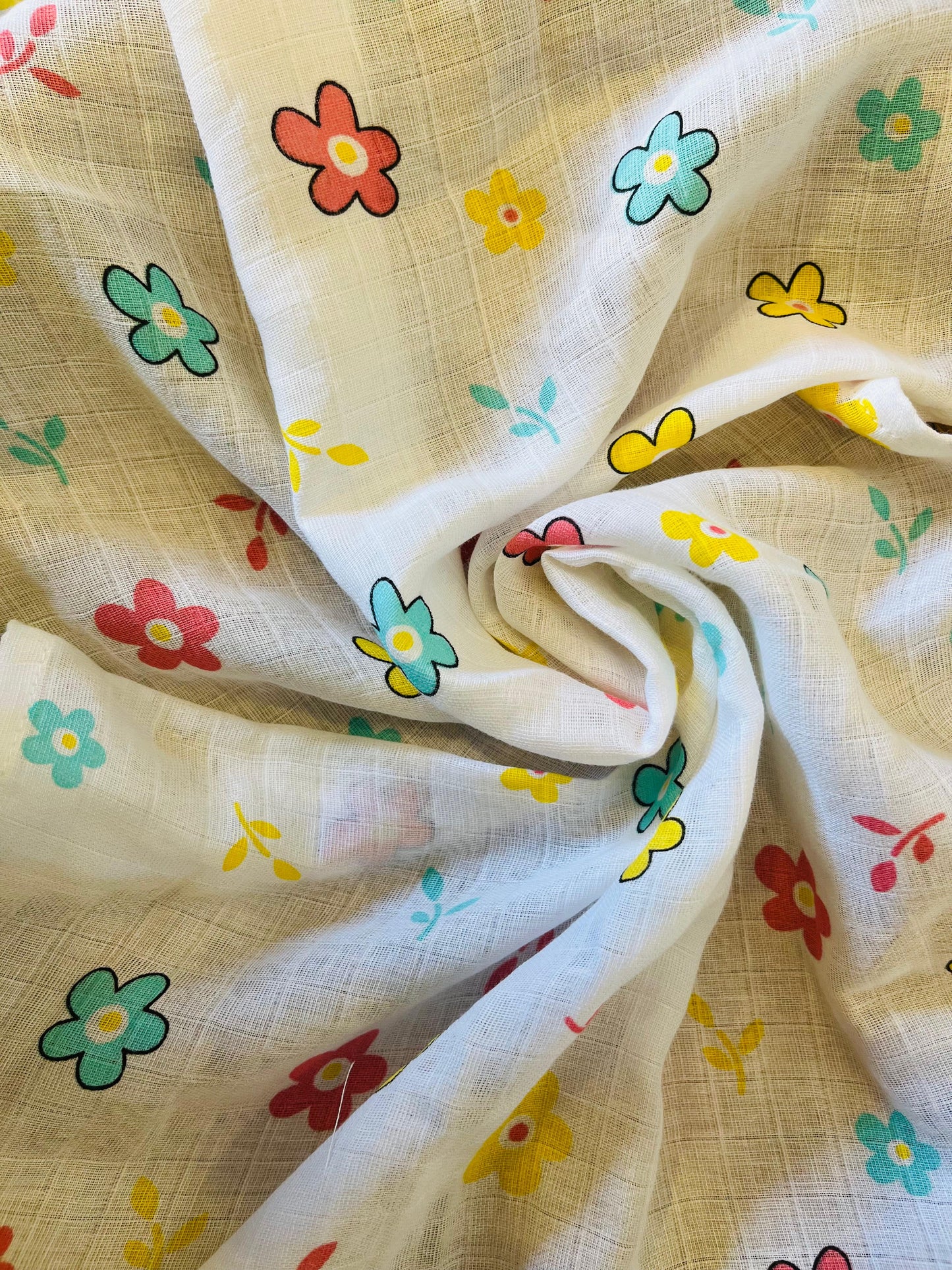 Organic Muslin Cotton Baby Towel | Set of 3 | Daisy Combo - 90 x 45 Cms