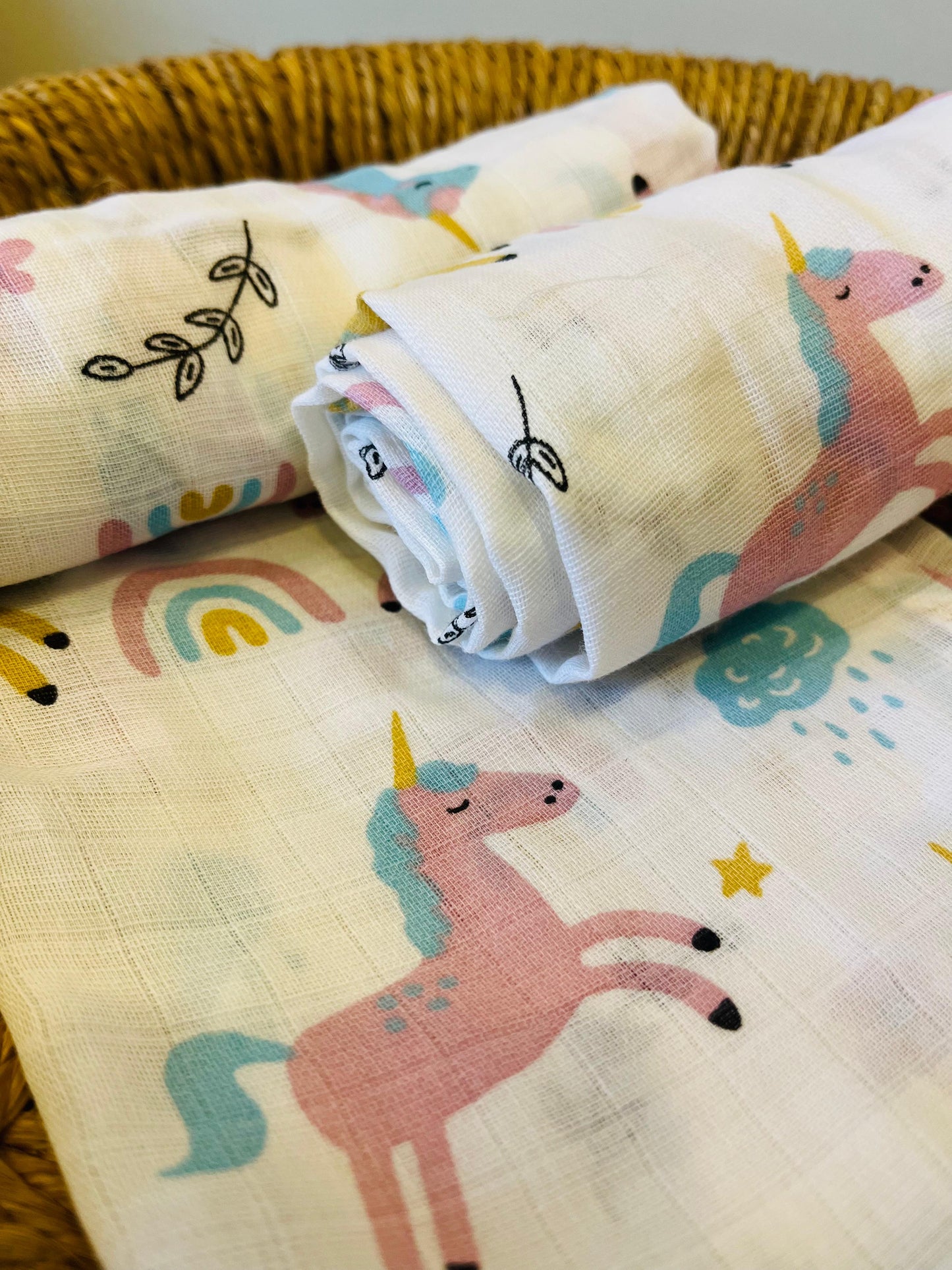 Organic Muslin Cotton Baby Towel | Set of 3 | Daisy Combo - 90 x 45 Cms