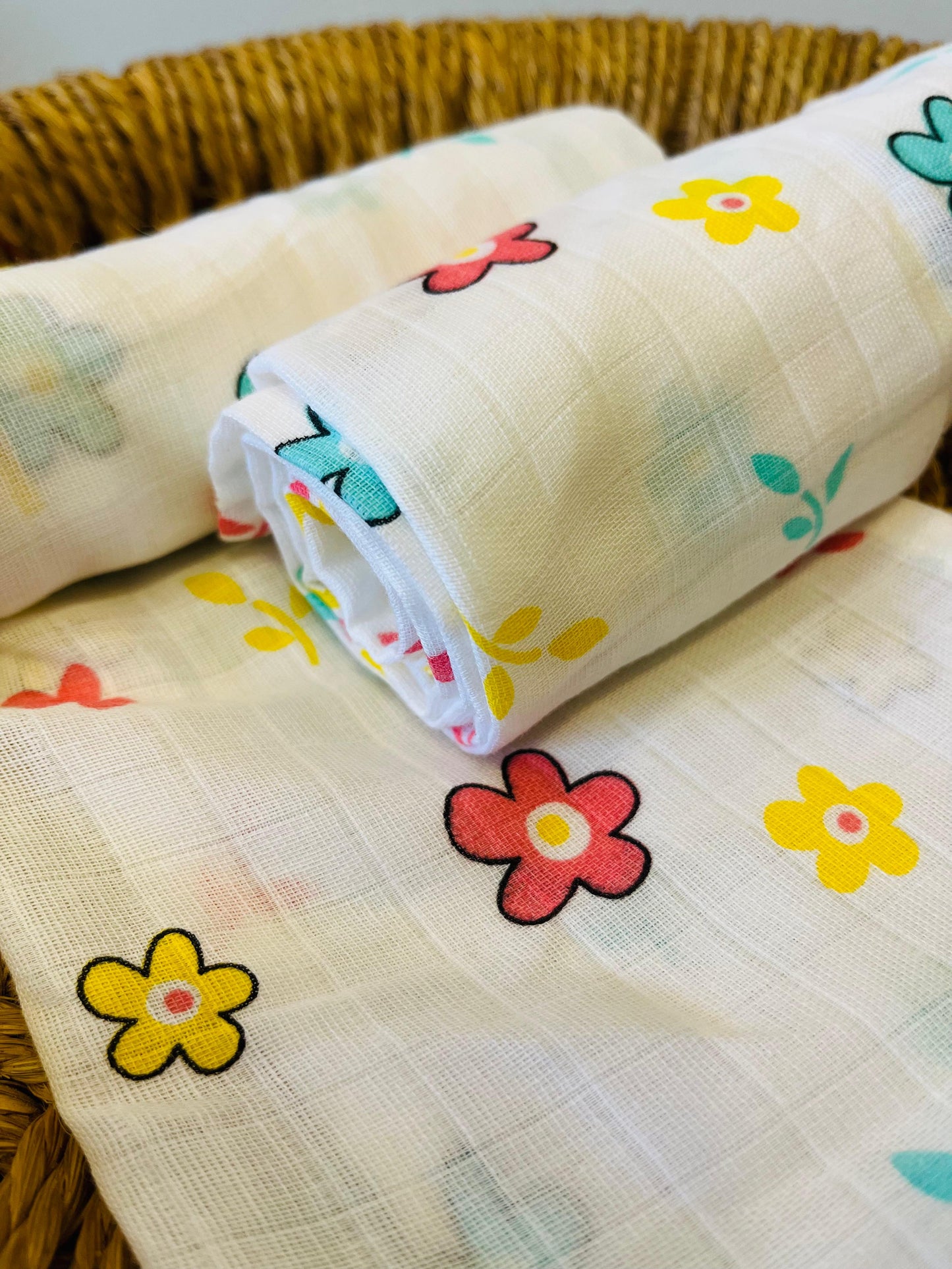 Organic Muslin Cotton Baby Towel | Set of 6  - 90 x 45 Cms