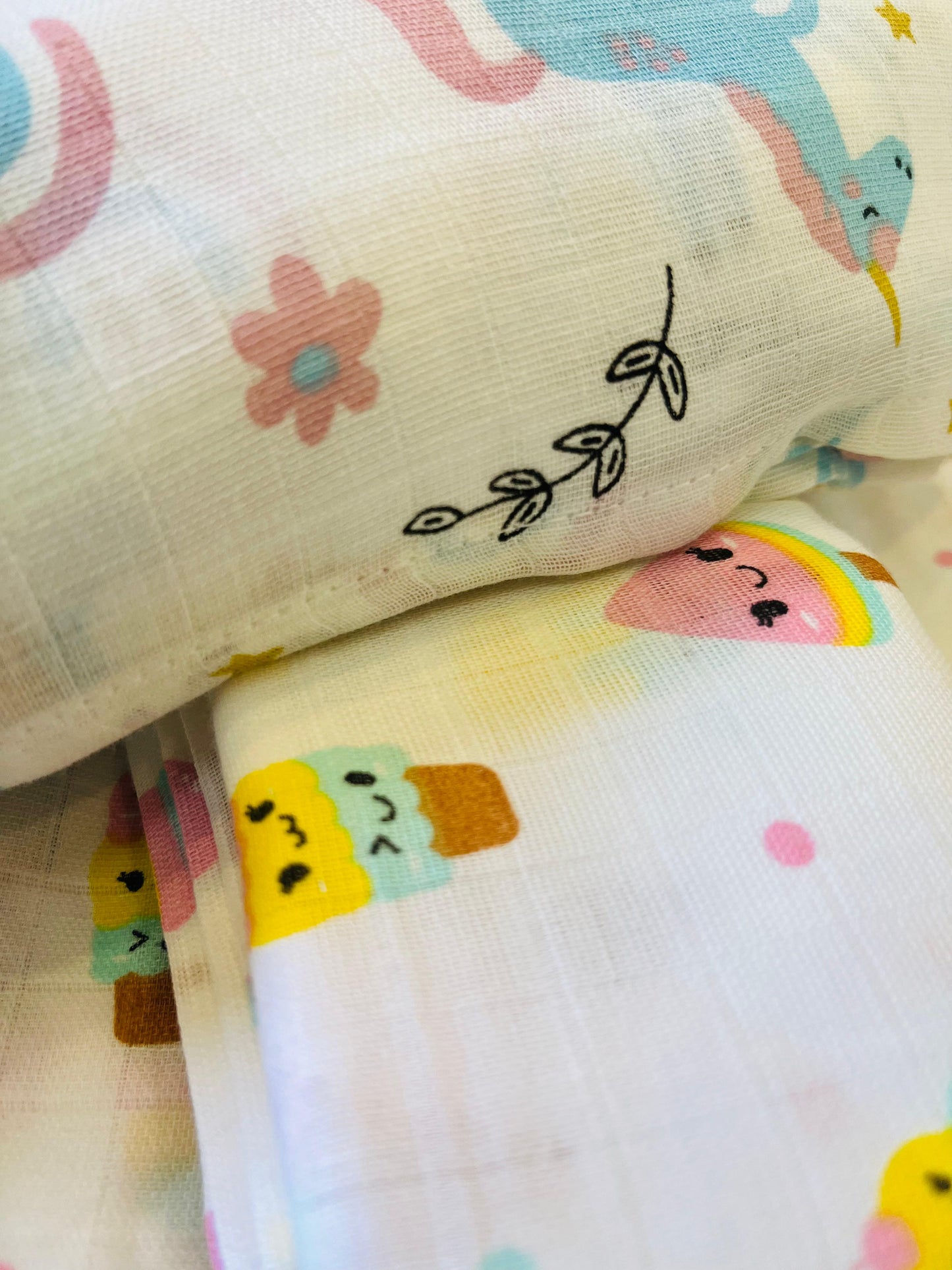 Organic Muslin Cotton Baby Towel | Set of 6  - 90 x 45 Cms