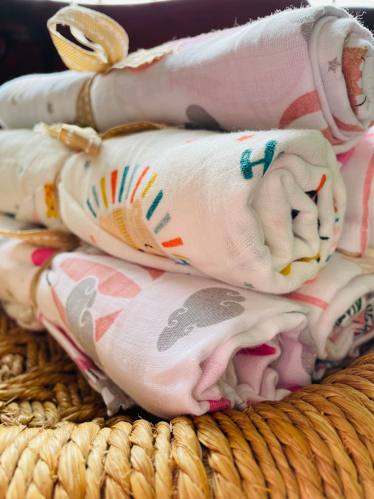 Organic Muslin Cotton Baby Swaddle cum Towel | 70 x 150 Cms | Giraffe