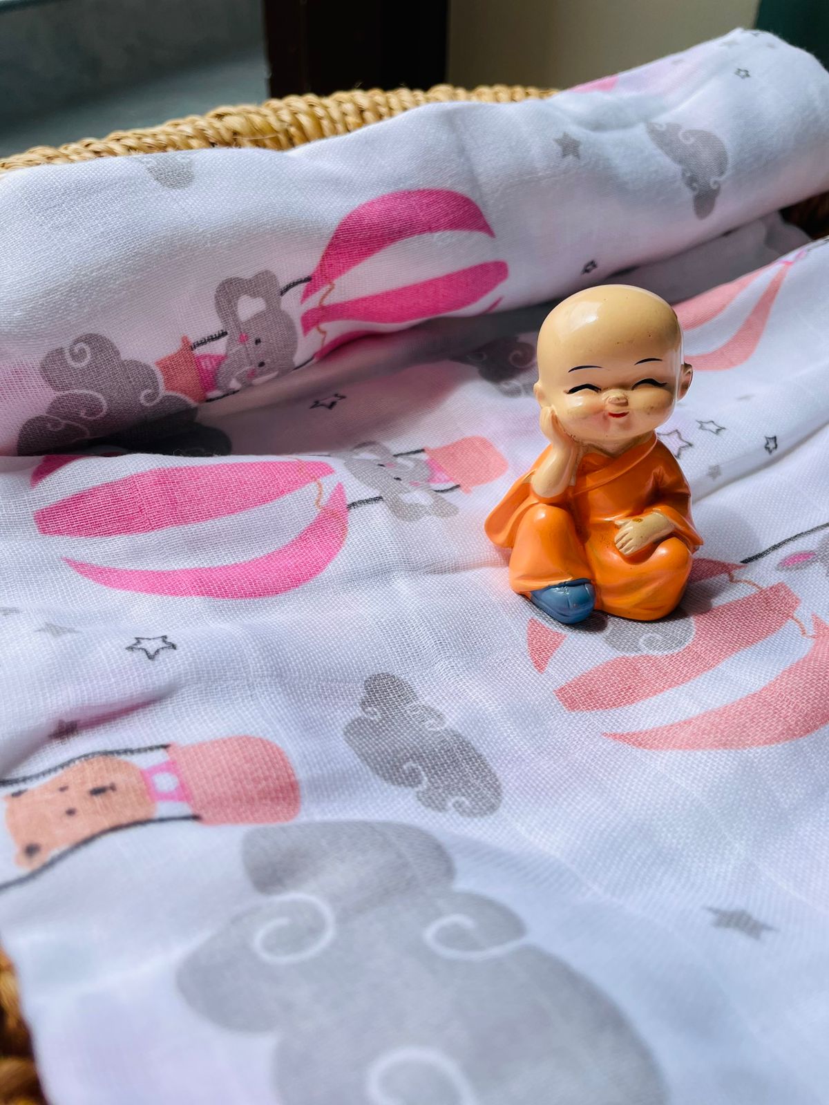 Organic Muslin Cotton Baby Swaddle cum Towel | 70 x 150 Cms | Parachute