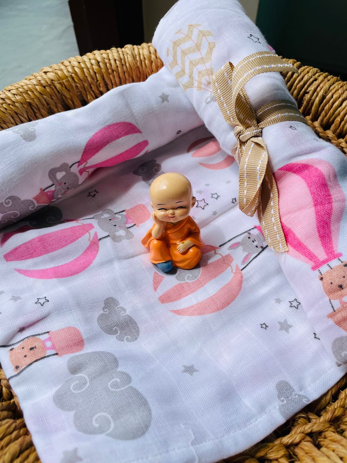 Organic Muslin Cotton Baby Swaddle cum Towel | 70 x 150 Cms | Parachute