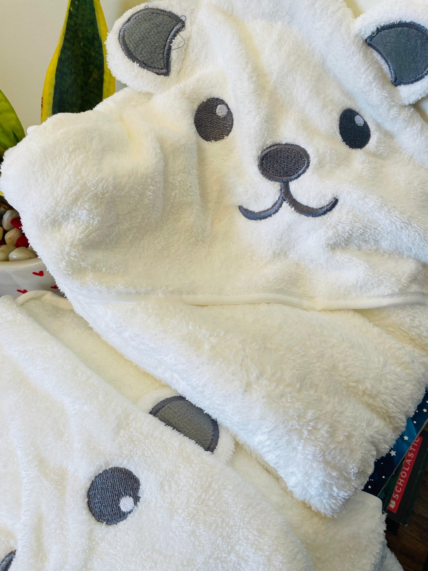 White Bear Cap Towel - Soft | Cozy | Skin-Friendly | (0 Months to 30 Months)