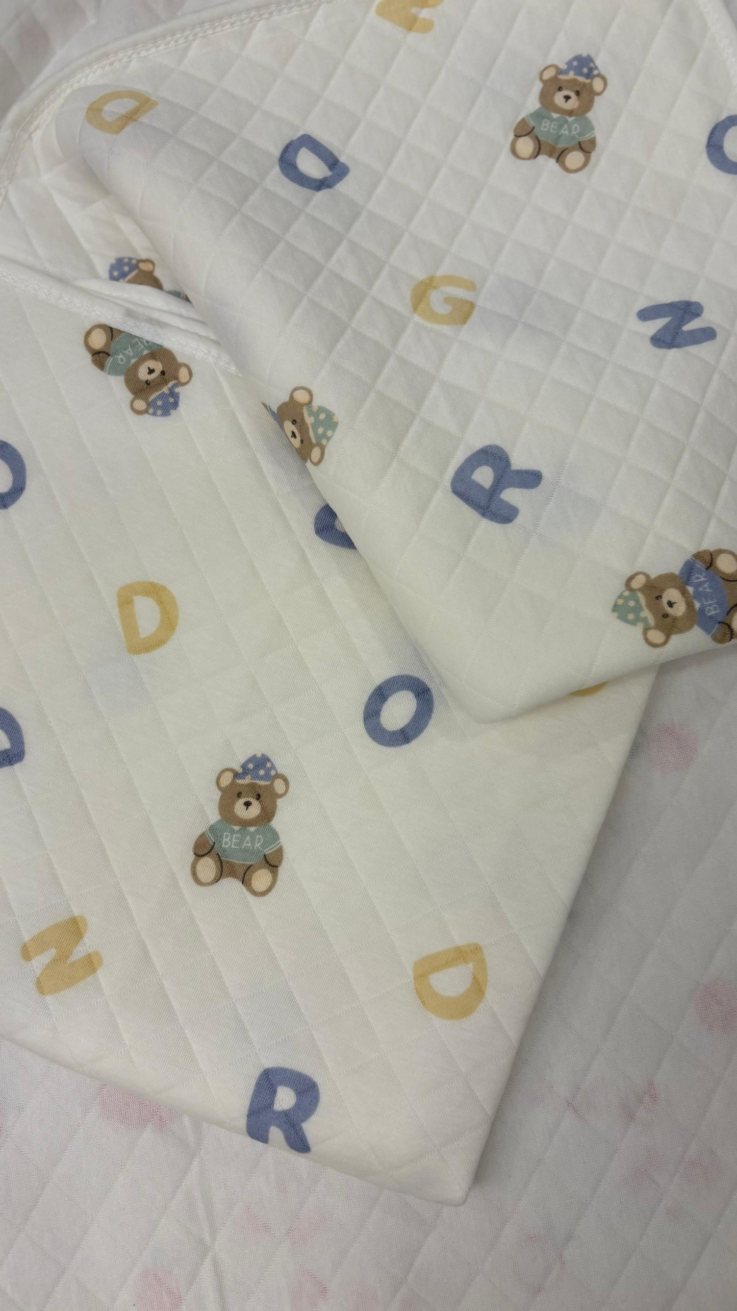 Eco - Muslin Cotton Hooded Blanket cum Towel | Alphabets | (0 Months to 30 Months)