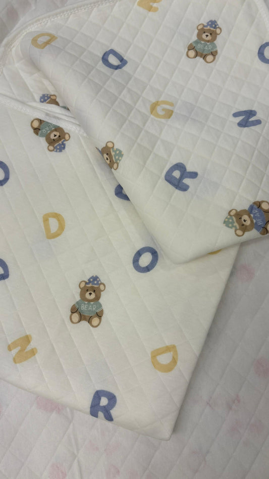 Eco - Muslin Cotton Hooded Blanket cum Towel | Alphabets | (0 Months to 30 Months)