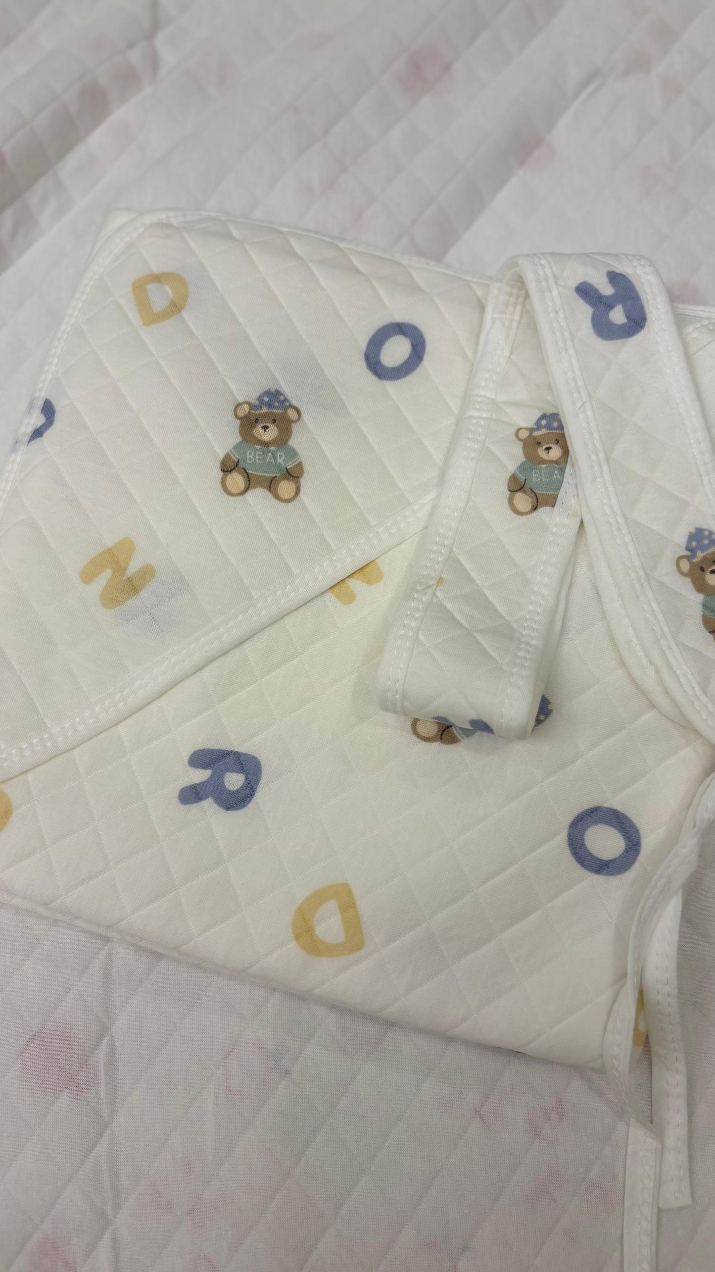 Eco - Muslin Cotton Hooded Blanket cum Towel | Alphabets | (0 Months to 30 Months)