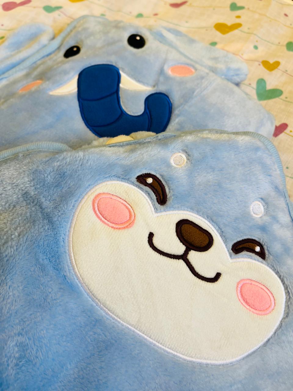 Light Blue Soft Towel/Blanket - Premium | Soft | Cozy | Skin-Friendly | (0 Months to 30 Months)