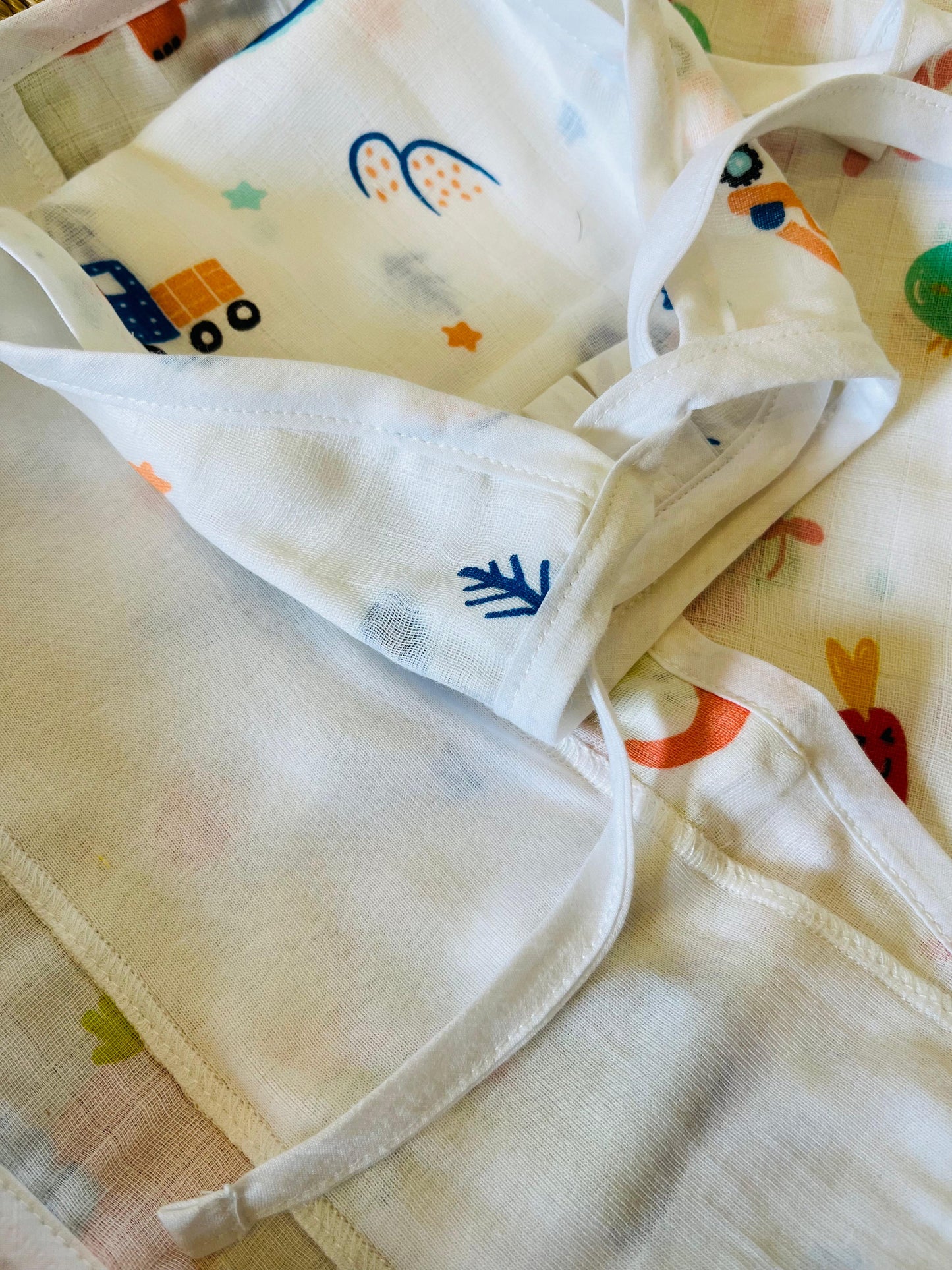 Muslin Langots - Set of 2 | Organic Muslin Cotton | Knot-Tie |  With Thin Pad