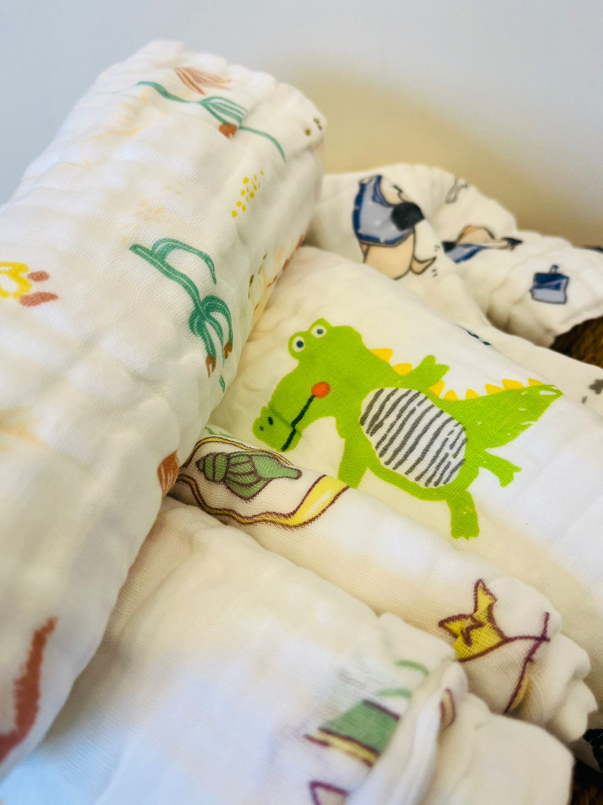 Muslin Multi-Layered Bath Towels | Crinkled | Assorted Designs