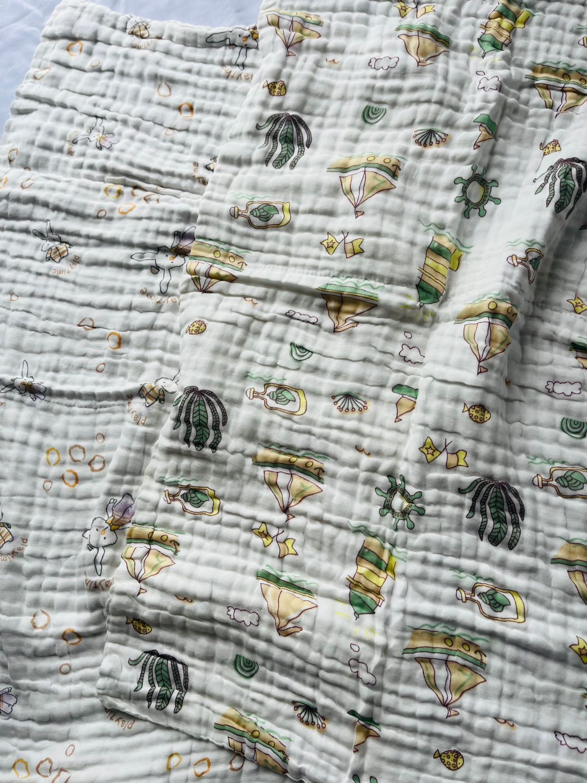 Muslin Multi-Layered Bath Towels | Crinkled | Assorted Designs