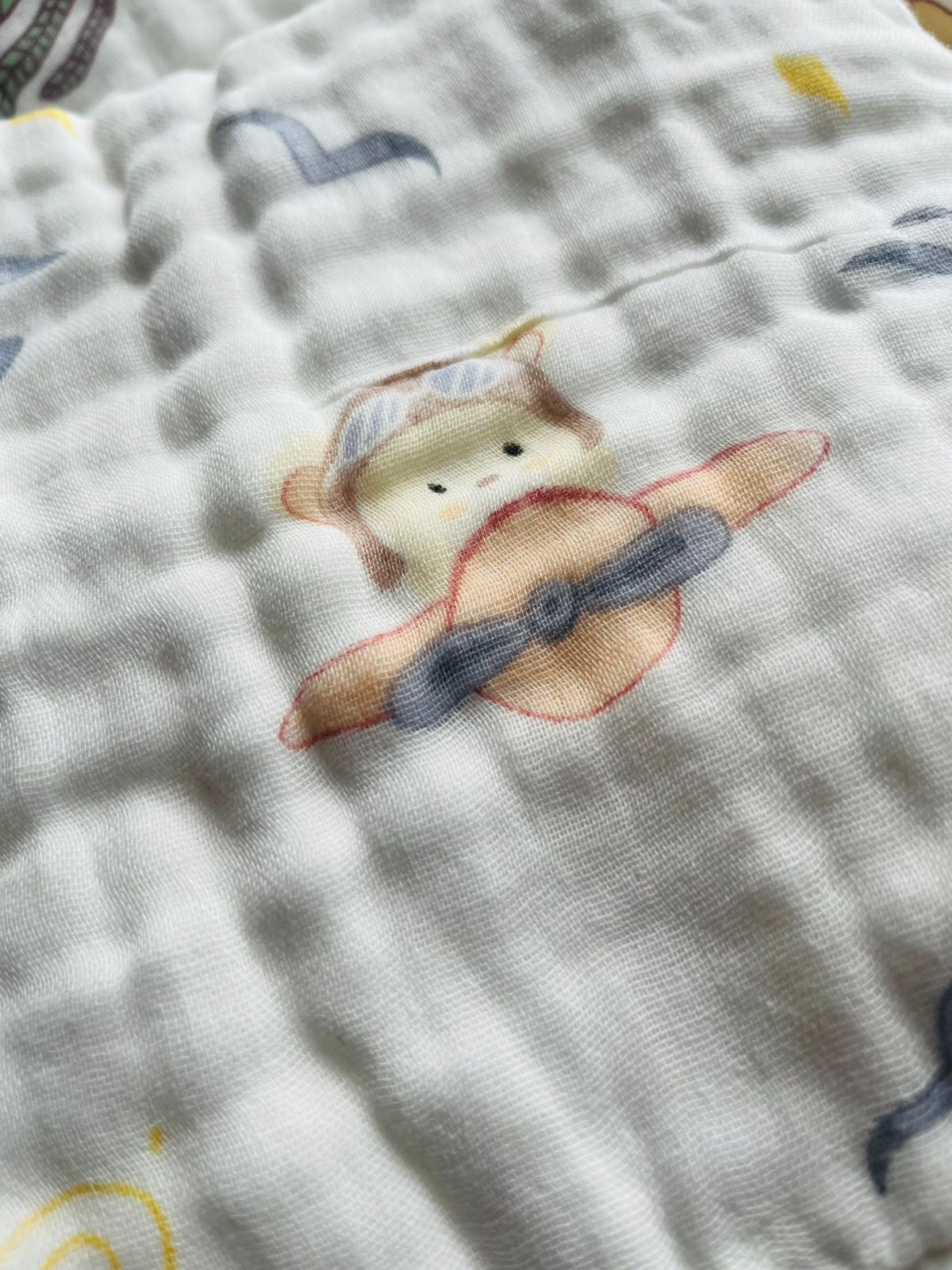 Muslin Multi-Layered Bath Towels | Crinkled | Assorted Designs