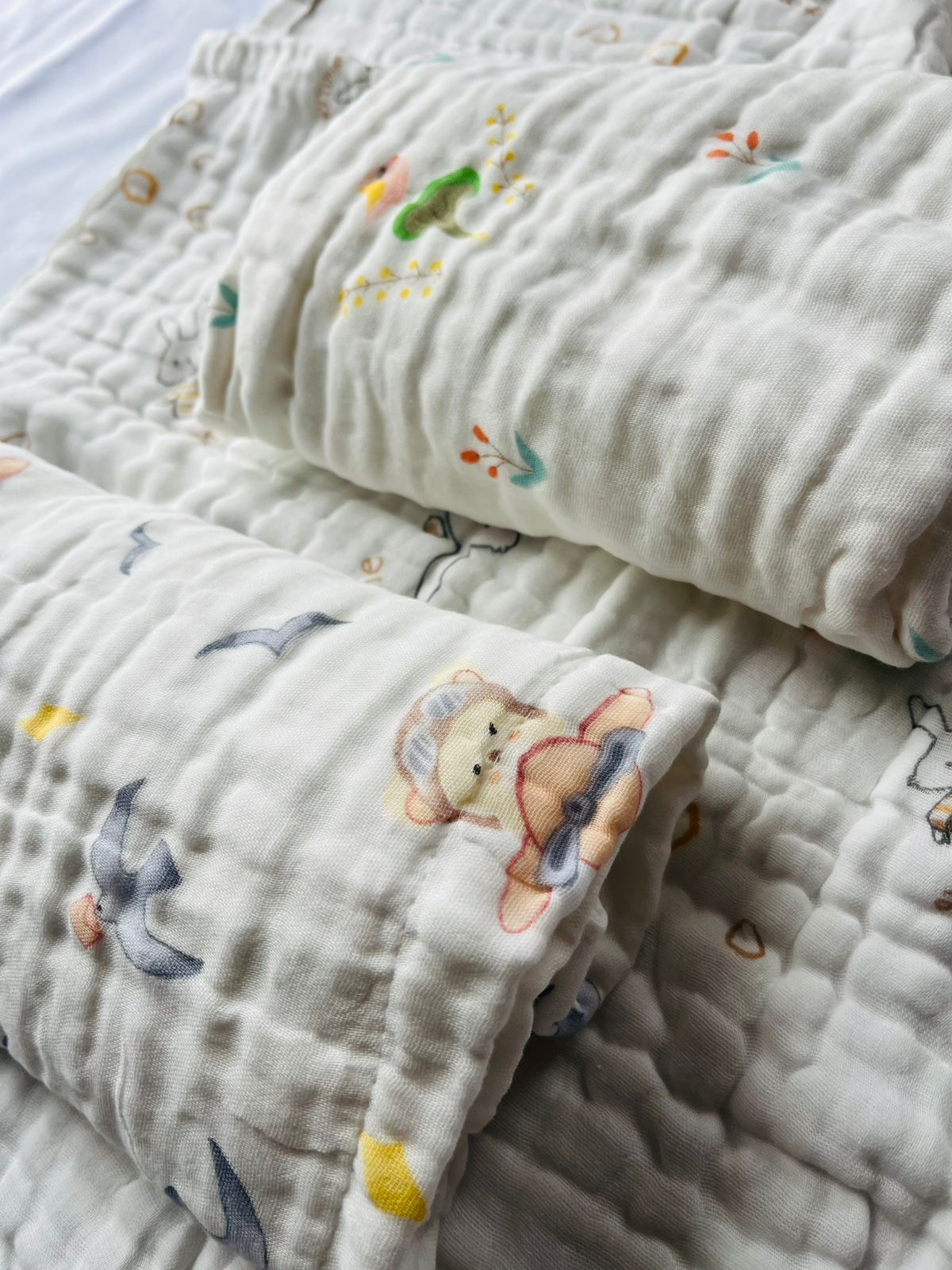 Muslin Multi-Layered Bath Towels | Crinkled | Assorted Designs