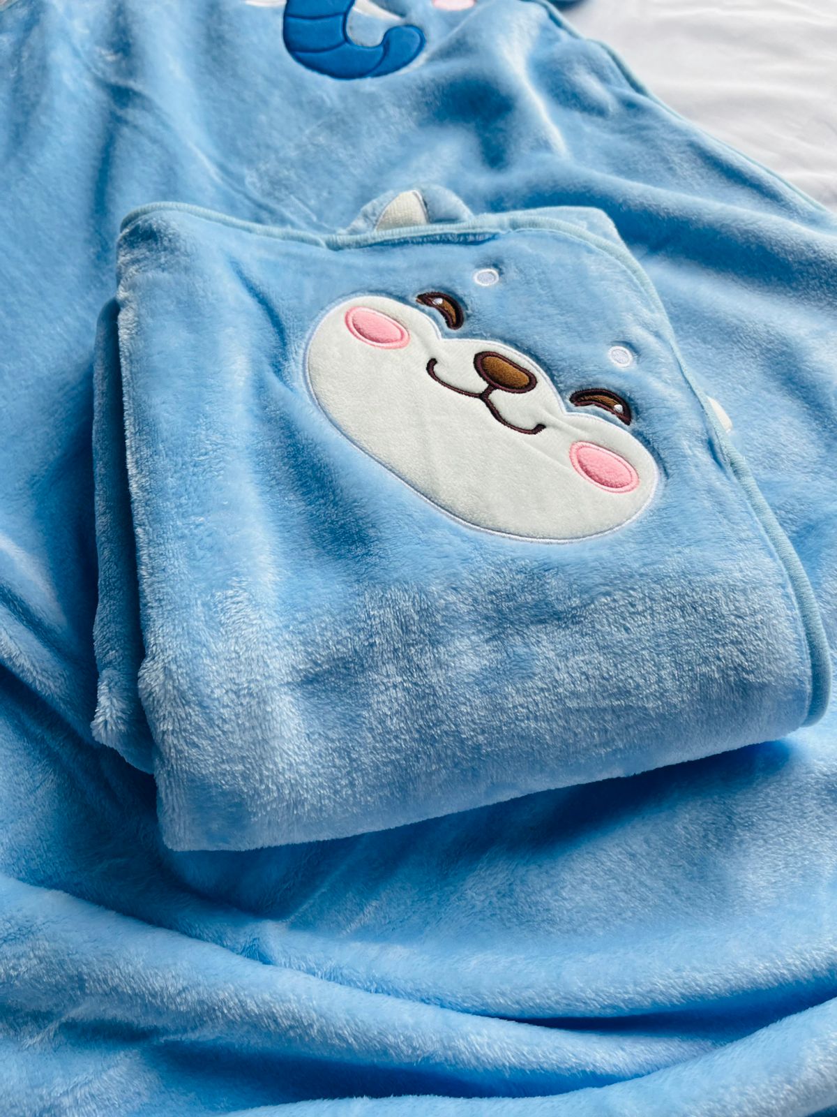 Light Blue Soft Towel/Blanket - Premium | Soft | Cozy | Skin-Friendly | (0 Months to 30 Months)
