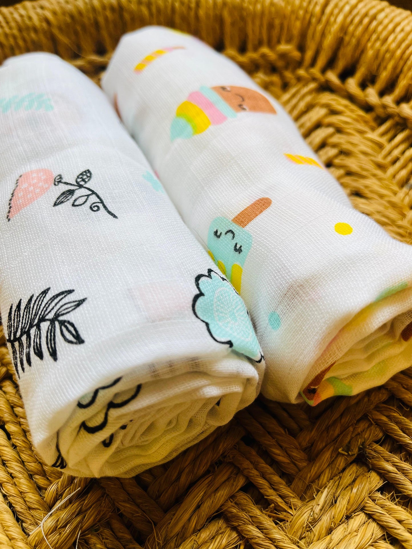 Organic Muslin Cotton Baby Towel | Set of 2 - 90 x 45 Cms