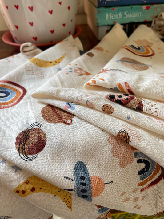 Organic Muslin Cotton Baby Towel | Small | 40 x 40 Cms | Set of 4