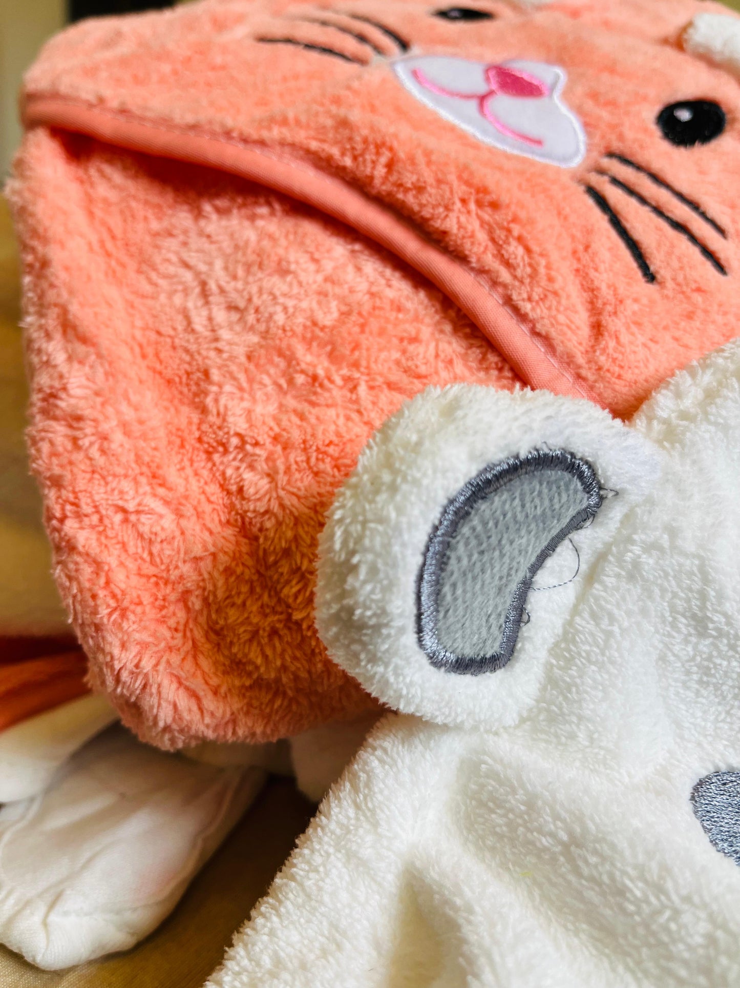 Pink Bunny Cap Towel - Soft | Cozy | Skin-Friendly | (0 Months to 24 Months)