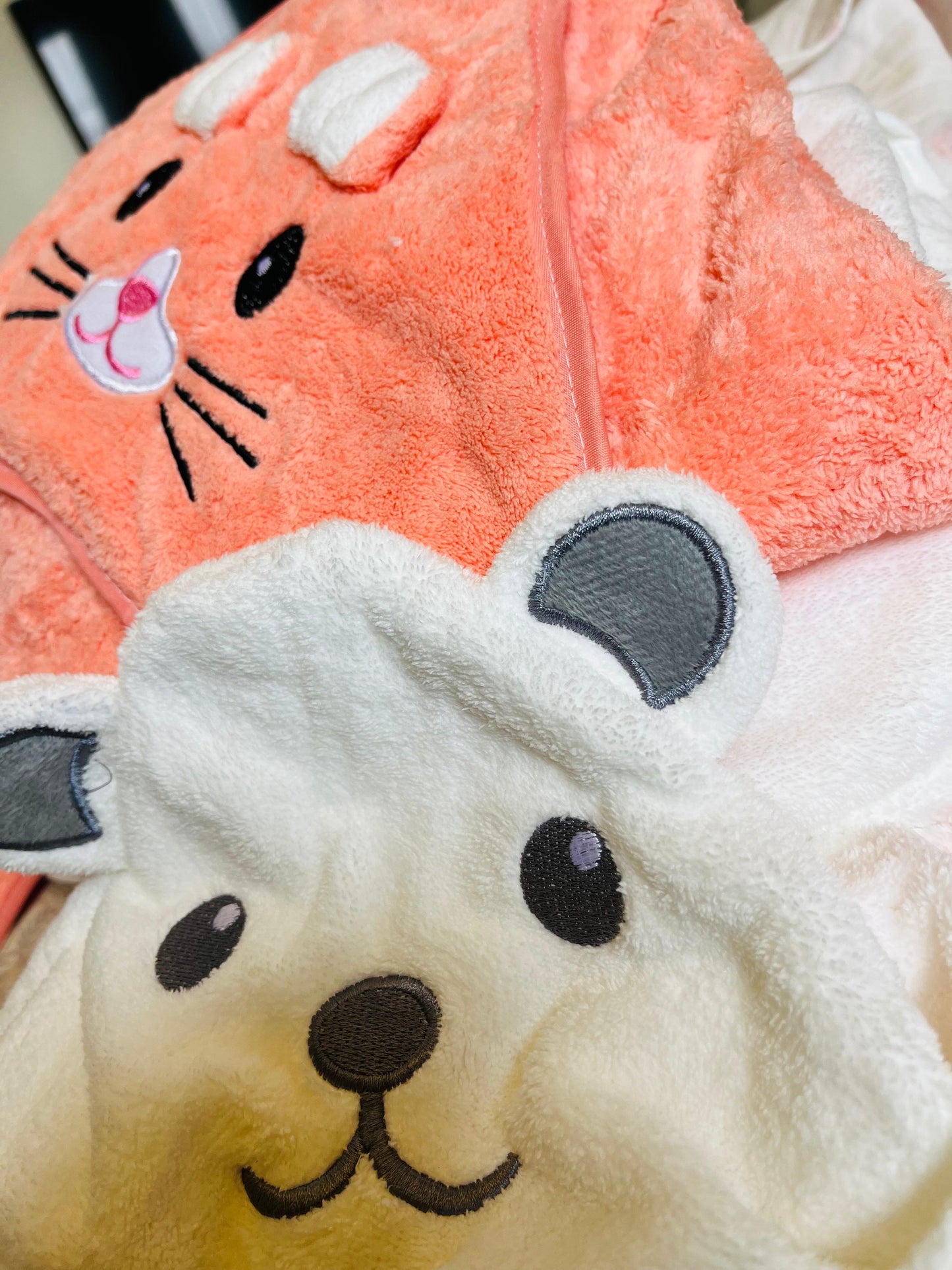Pink Bunny Cap Towel - Soft | Cozy | Skin-Friendly | (0 Months to 24 Months)