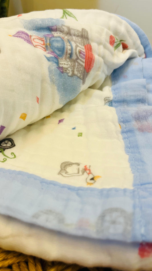 Baby Blanket | Organic Muslin Cotton - 6 Layered | Castle and Cart